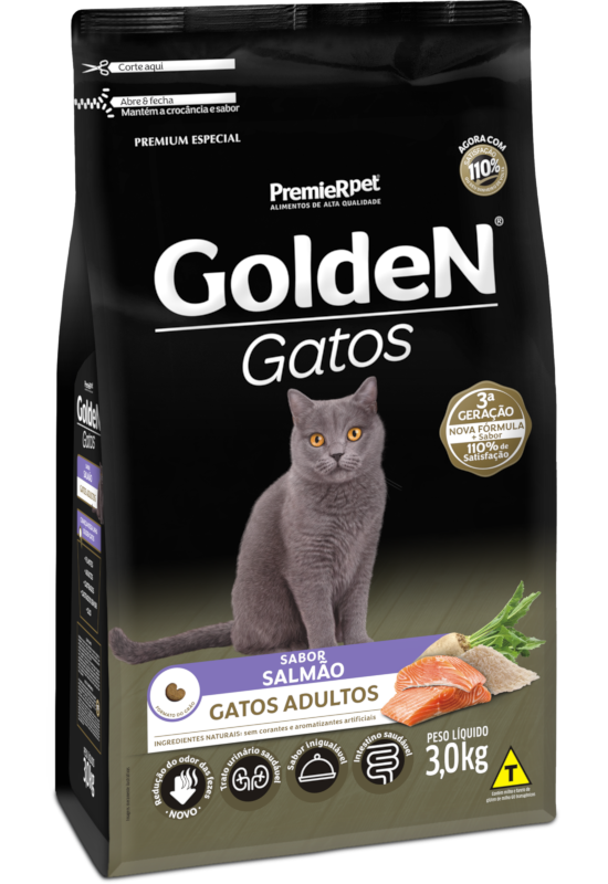 GoldeN Gatos Adultos Salmão
