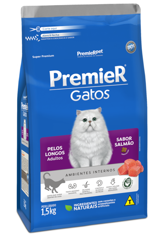 PremieR Gatos Pelos Longos Adultos Salmão