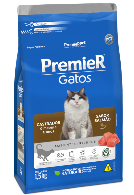 PremieR Gatos Castrados 6 meses a 6 anos Salmão