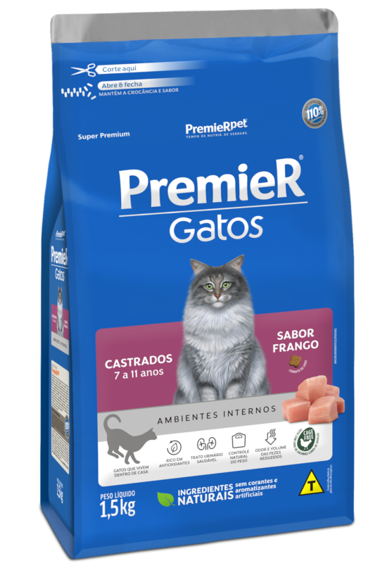 PremieR Gatos Castrados 7 a 11 anos Frango