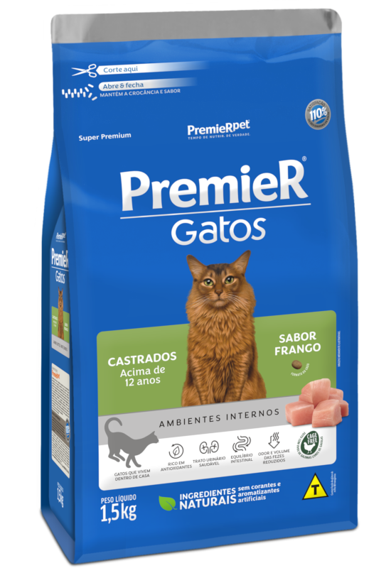 PremieR Gatos Castrados acima de 12 anos Frango