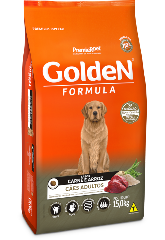 GoldeN Formula Cães Adultos Carne e Arroz