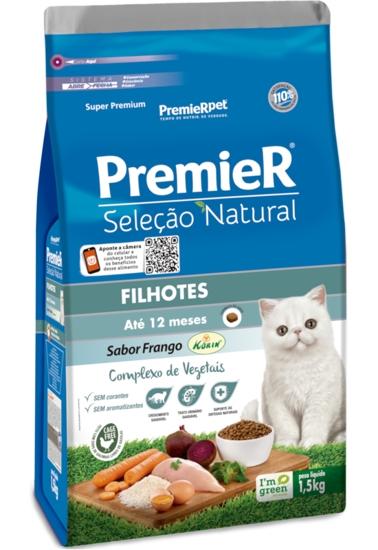 PremieR Seleção Natural Gatos Filhotes Frango Korin
