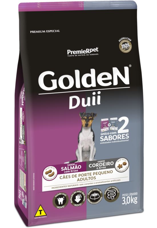 GoldeN Duii Cães Adultos Porte Pequeno Salmão com Ervas & Cordeiro e Arroz