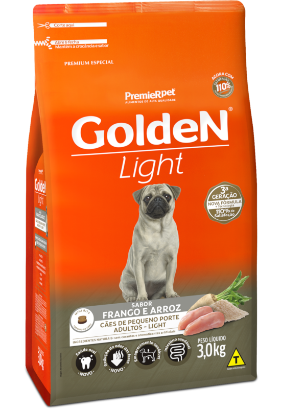 GoldeN Formula Cães Adultos Porte Pequeno Frango & Arroz Light