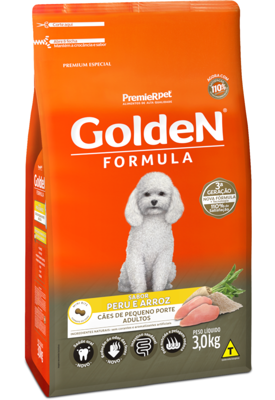 GoldeN Formula Cães Adultos Porte Pequeno Peru & Arroz