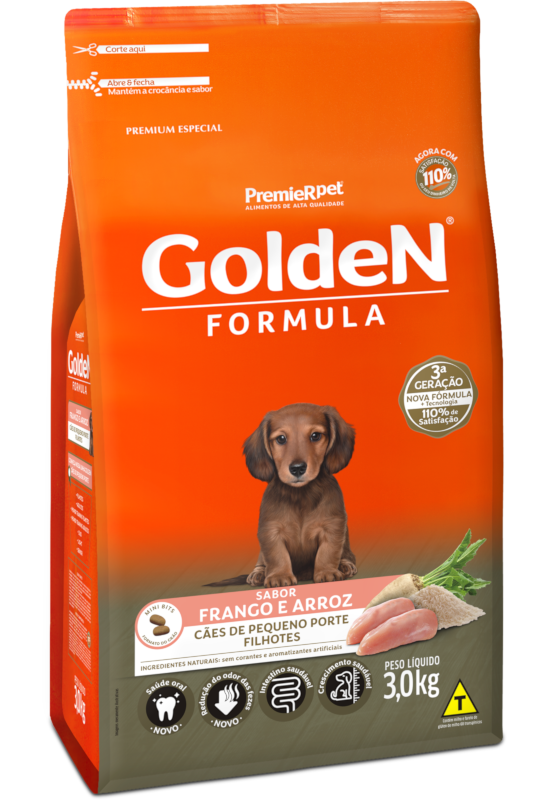 GoldeN Formula Cães Filhotes Porte Pequeno Frango & Arroz