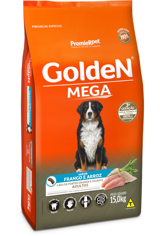 GoldeN Mega Cães Adultos Porte Grande & Gigantes Frango & Arroz