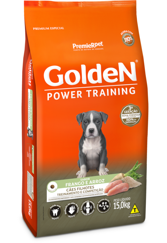 GoldeN Power Training Cães Filhotes Frango & Arroz