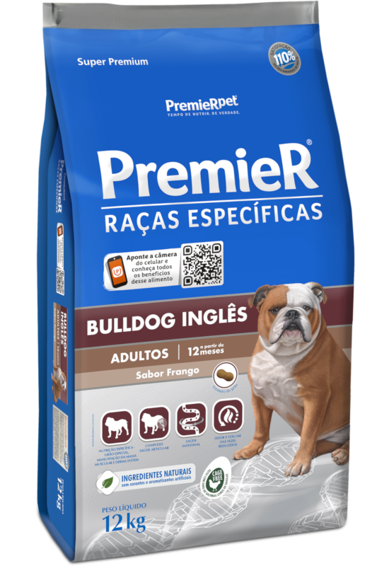 PremieR Raças Específicas Bulldog Inglês Adultos Porte Médio Frango