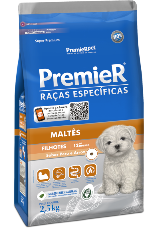 PremieR Raças Específicas Maltês Filhotes Porte Pequeno Peru & Arroz