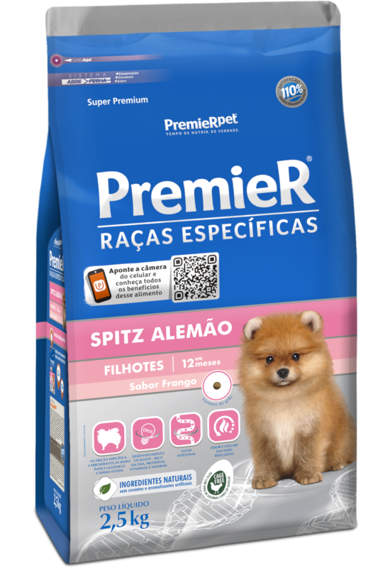 PremieR Raças Específicas Spitz Alemão Filhotes Porte Pequeno Frango