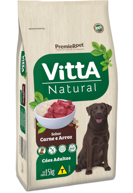 VittA Natural Cães Adultos Carne & Arroz