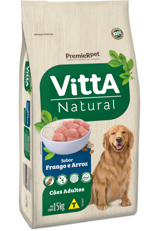 Vitta Natural Cães Adultos Frango & Arroz