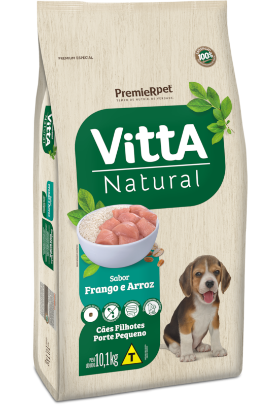 VittA Natural Cães Filhotes Porte Pequeno Frango & Arroz