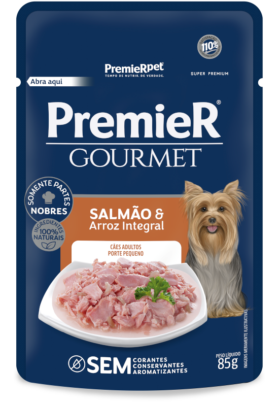 PremieR Gourmet Cães Adultos Porte Pequeno Salmão e Arroz Integral