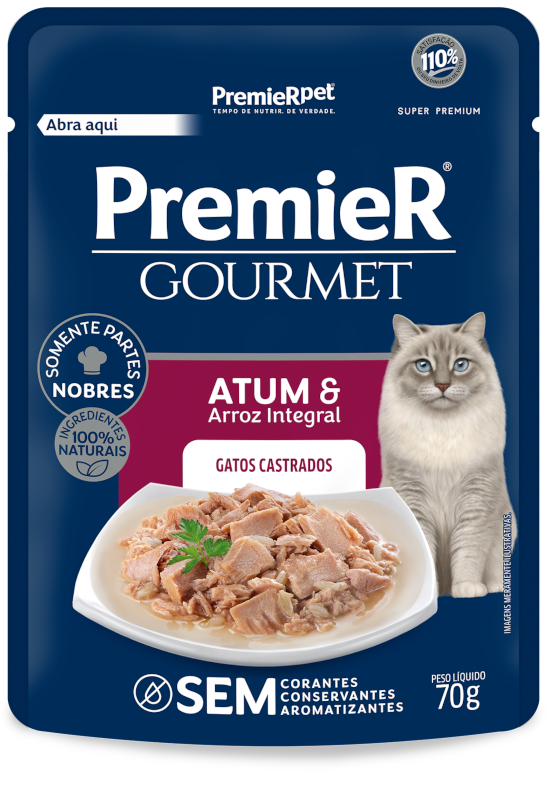 PremieR Gourmet Gatos Castrados Atum e Arroz Integral