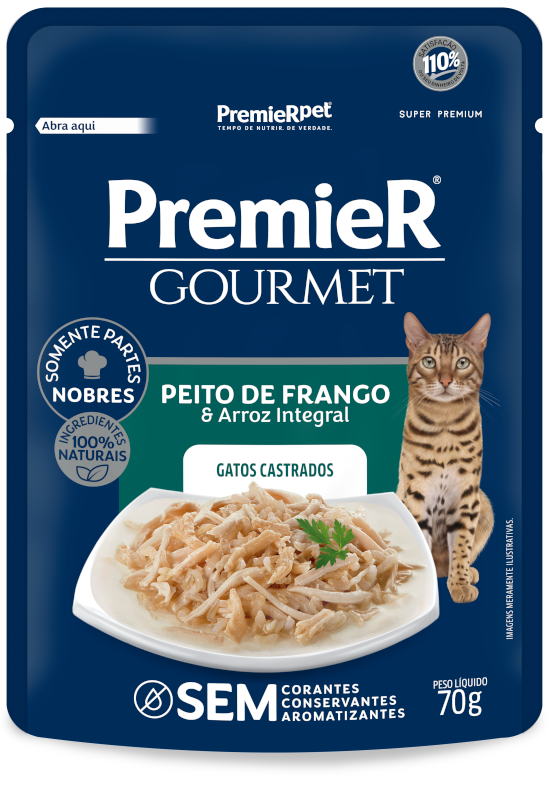PremieR Gourmet Gatos Castrados Peito de Frango e Arroz Integral