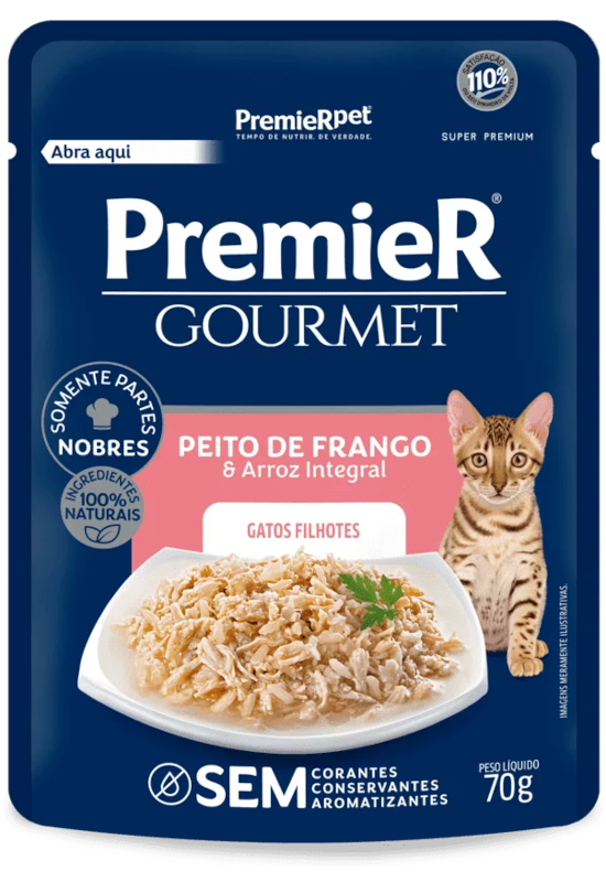 PremieR Gourmet Gatos Filhotes Peito de Frango e Arroz Integral
