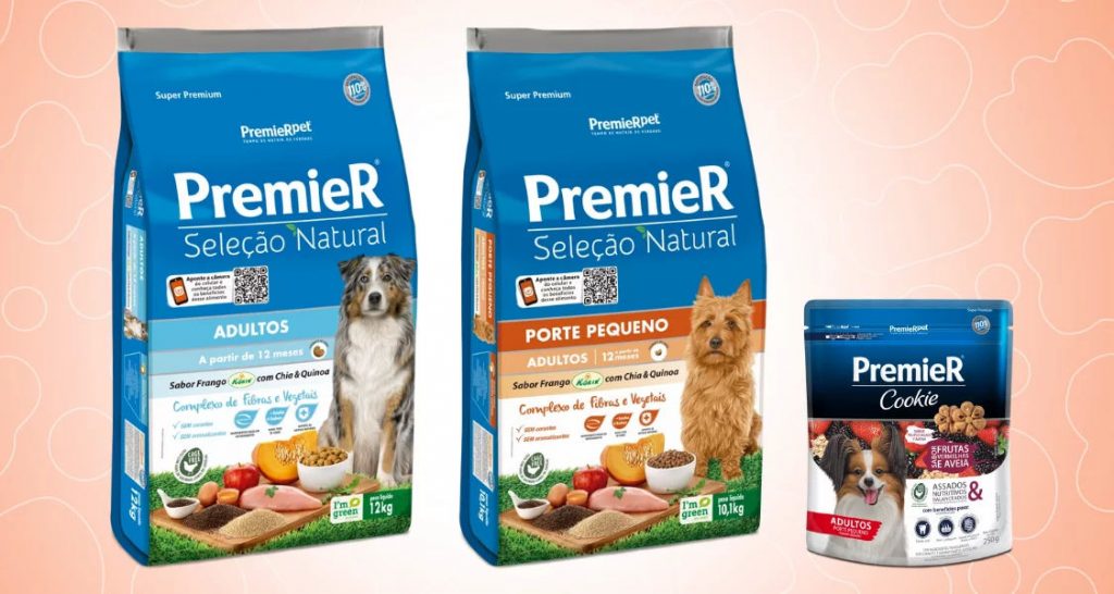 Mais opções de sabores para PremieR Seleção Natural Cães e PremieR Cookie Cães