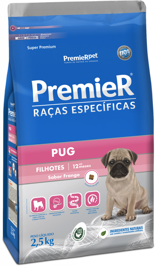 PremieR Raças Específicas Pug Filhotes Porte Pequeno Frango