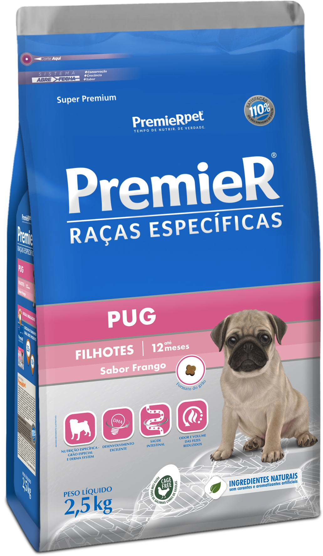 PremieR Raças Específicas Pug Filhotes Porte Pequeno Frango