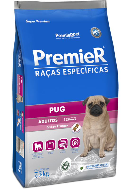 PremieR Raças Específicas Pug Adultos Porte Pequeno Frango