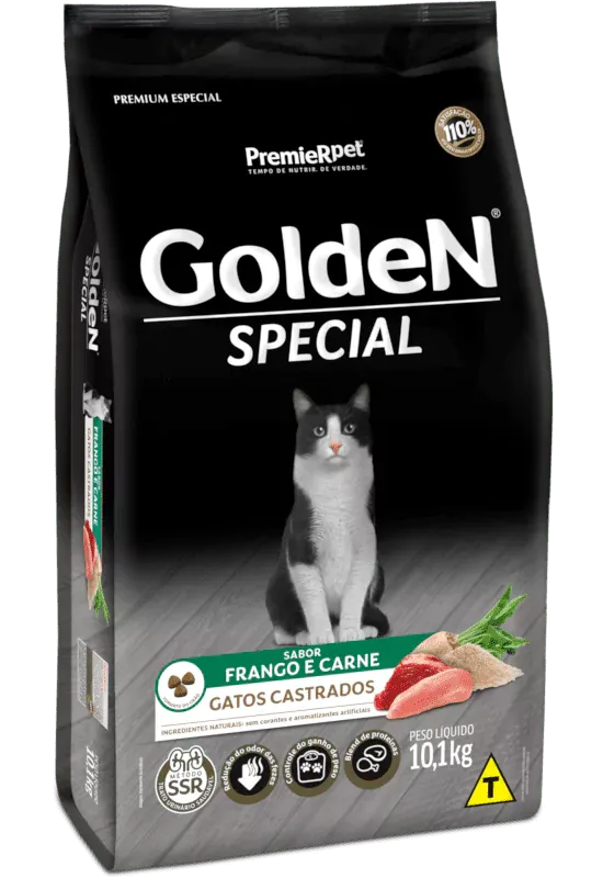 GoldeN Gatos Castrados Special Sabor Frango e Carne