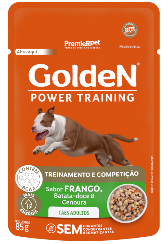 GoldeN Gourmet Cães Adultos Power Training Frango Batata Doce e Cenoura