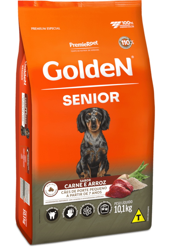 GoldeN Formula Cães Seniores Porte Pequeno Carne & Arroz