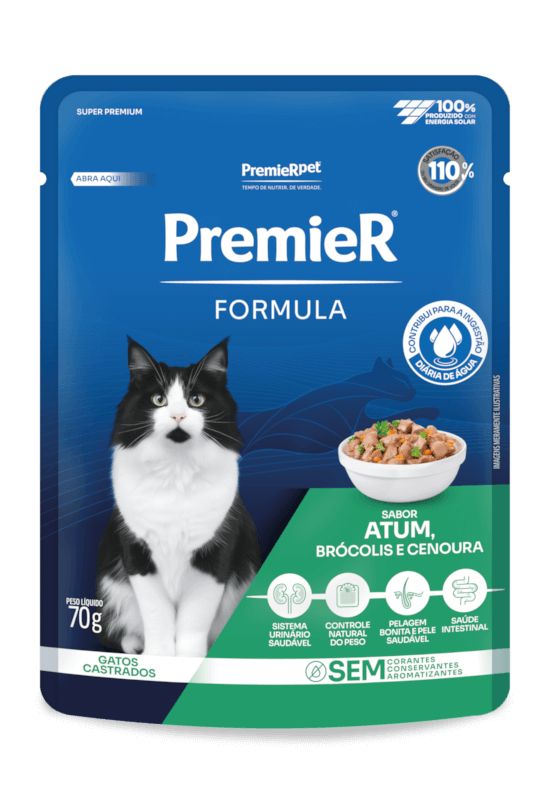 PremieR Formula Úmidos Gatos Adultos Porte Pequeno Atum, Brócolis e Cenoura